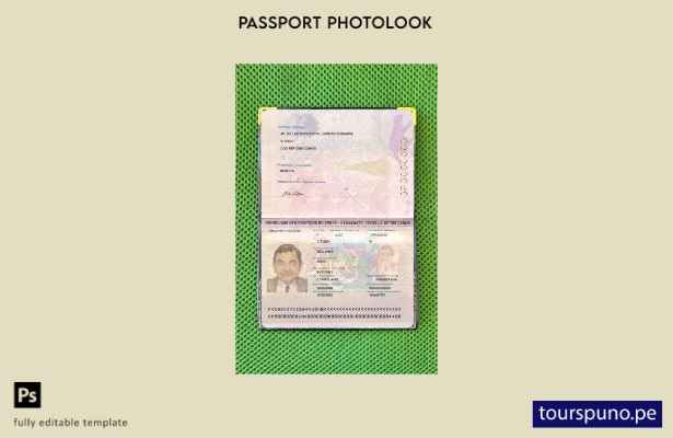 plantilla de aspecto fotográfico lista para imprimir del pase Congo (presente)
